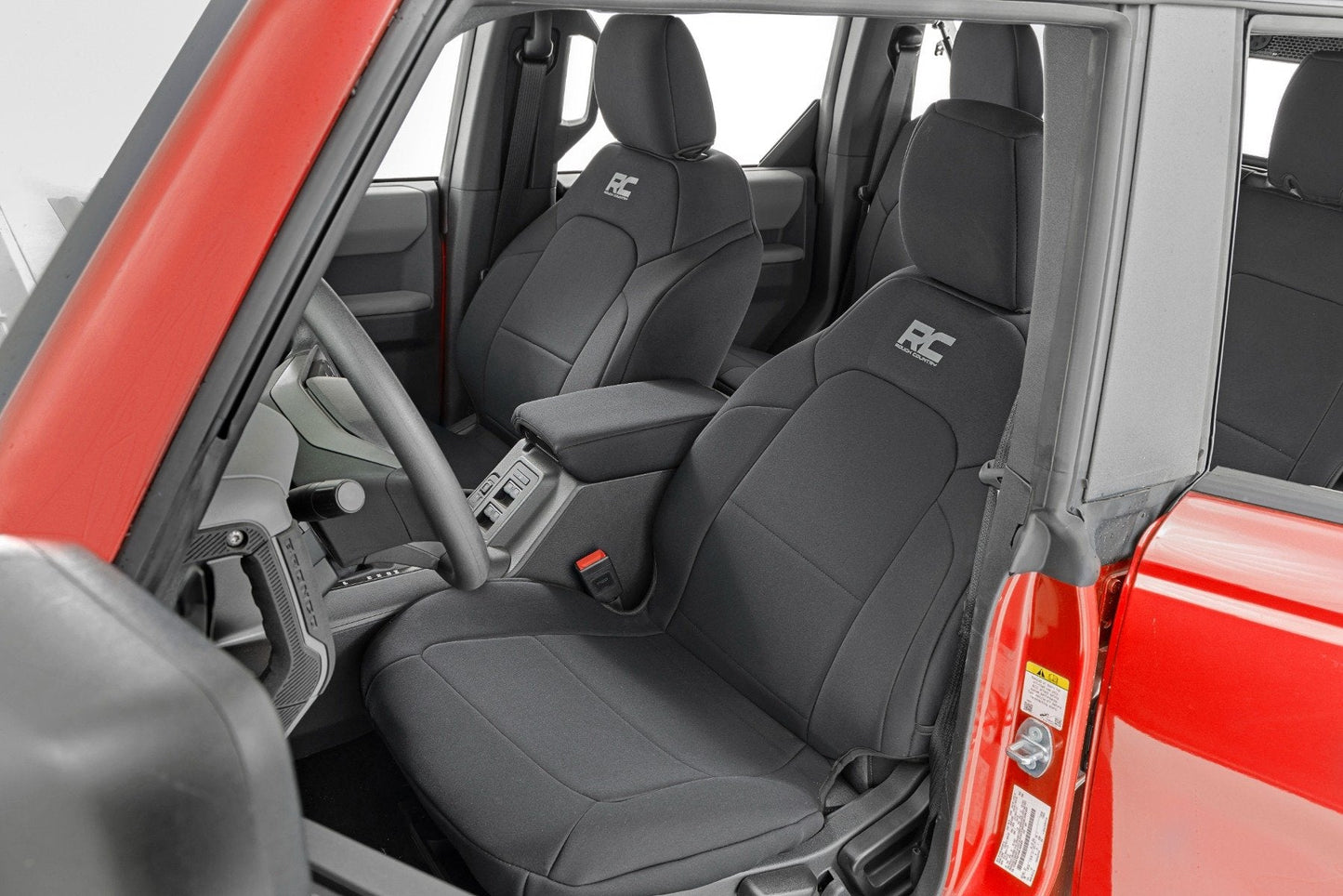 Rough Country 91059 Seat Covers | Bucket Seats |W/Fold Down RR Armrest |FR & RR | 4DR | Ford Bronco (21-25)