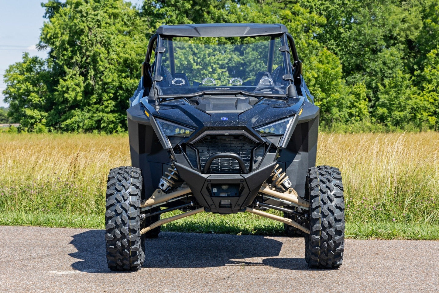 Rough Country 98202010 Vented Full Windshield | Scratch Resistant | Polaris RZR Turbo R