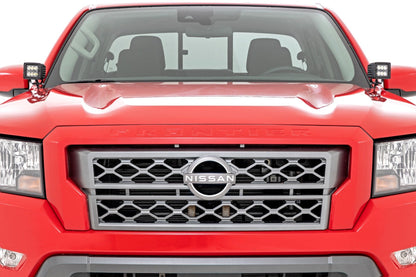 Rough Country 71067 LED Light Kit | Ditch Mount | 2" Black Pair | Amber DRL | Nissan Frontier (22-25)