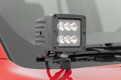 Rough Country 71066 LED Light Kit | Ditch Mount | 2" Black Pair | White DRL | Nissan Frontier (22-25)