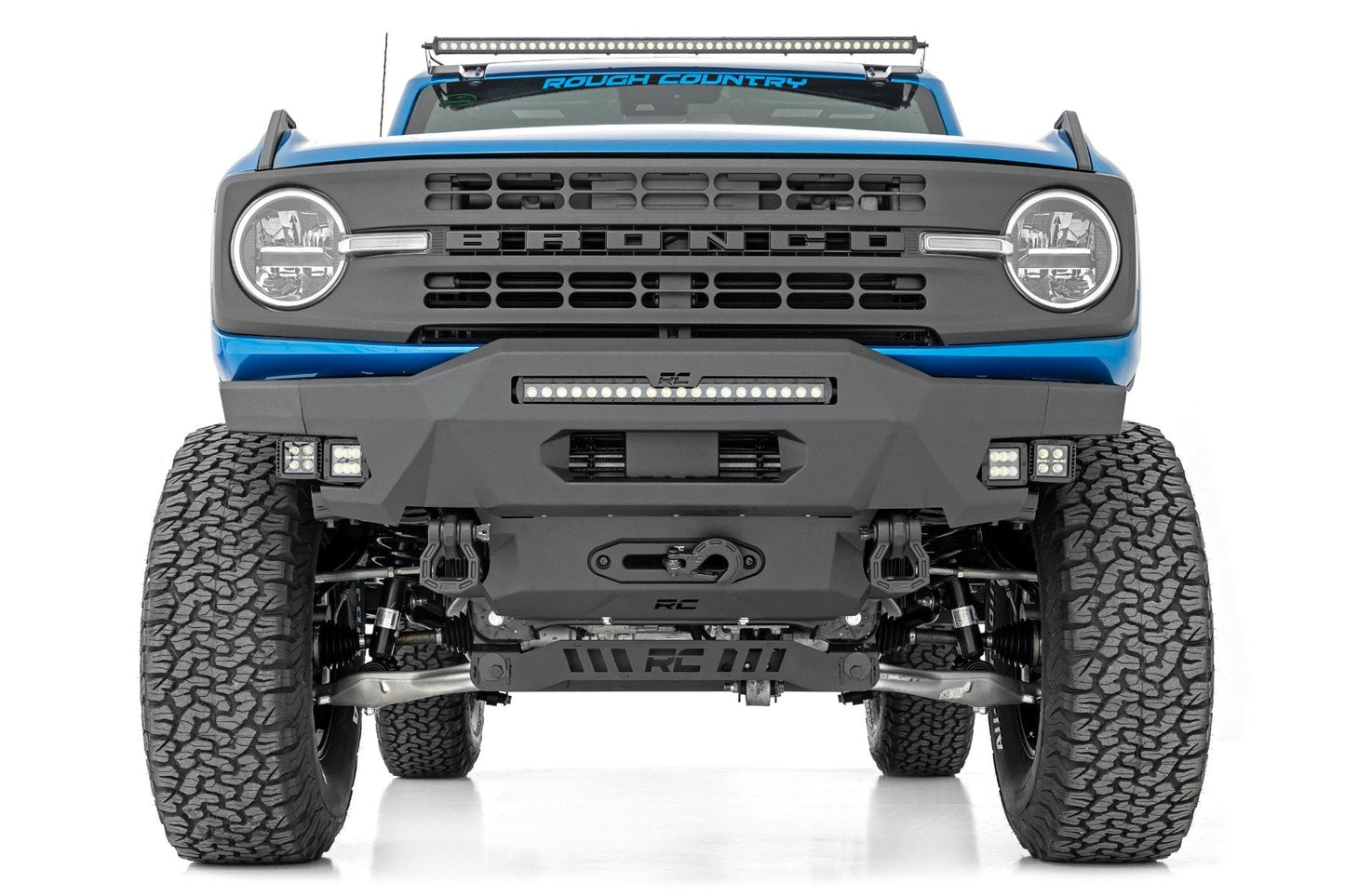 Rough Country 51077 Front Bumper | Modular | Stubby Wings | Ford Bronco 4WD (2021-2025)