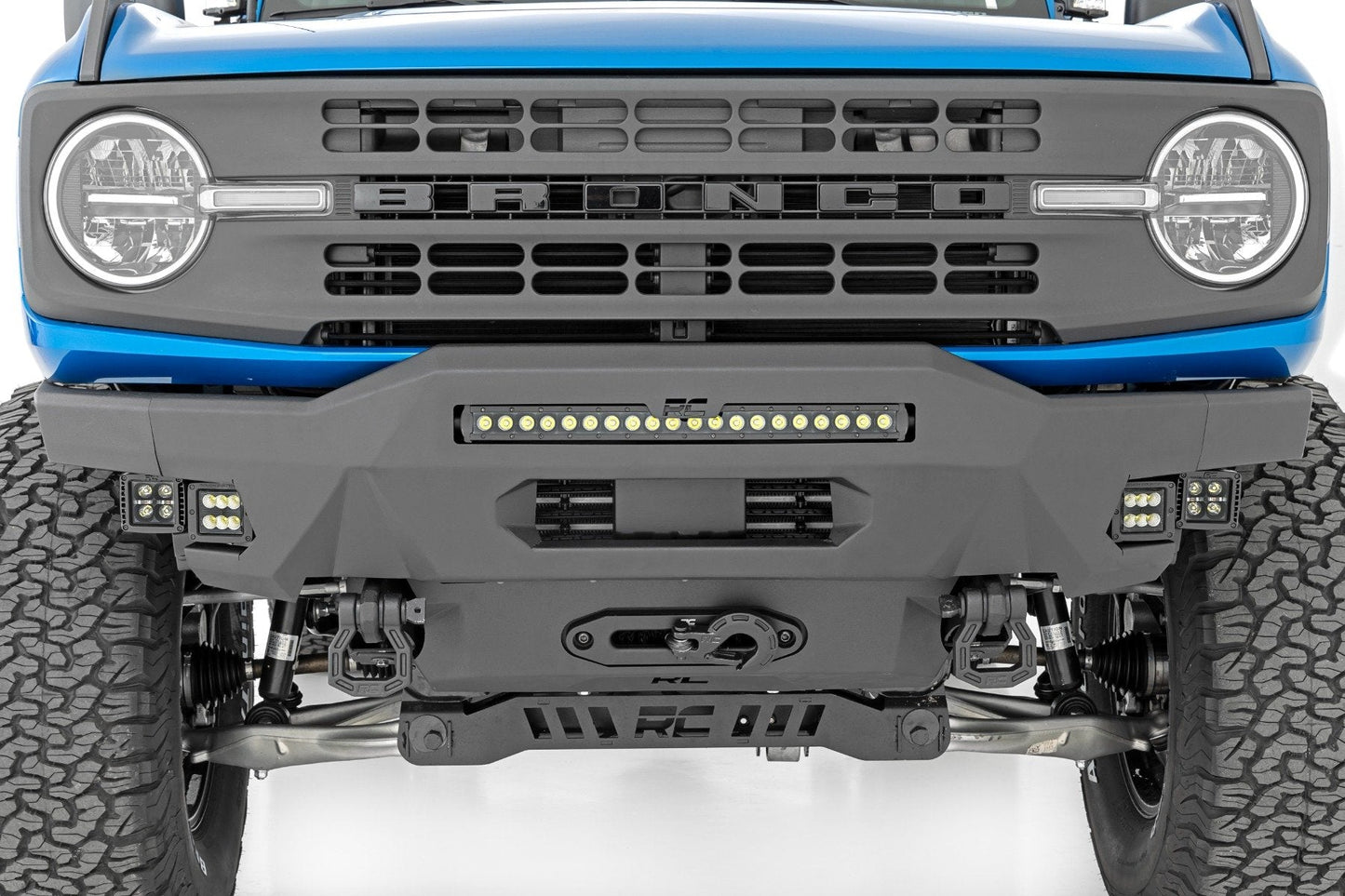 Rough Country 51077 Front Bumper | Modular | Stubby Wings | Ford Bronco 4WD (2021-2025)