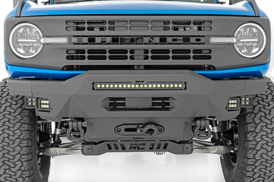 Rough Country 51084 Front Bumper | Modular | Stubby Wings | Flood | Fog | Ford Bronco 4WD (21-25)