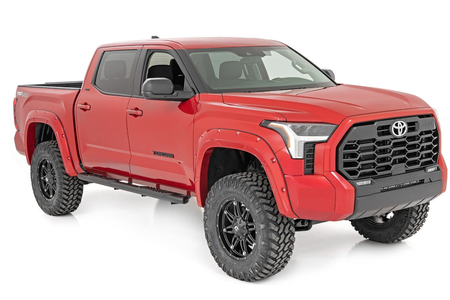Rough Country 21014 Oval Nerf Steps | Crew Cab | Black | Toyota Tundra 2WD/4WD (2022-2025)