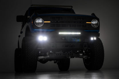 Rough Country 51079 Front Bumper | Modular | Stubby Wings | Amber DRL | Ford Bronco 4WD (21-25)