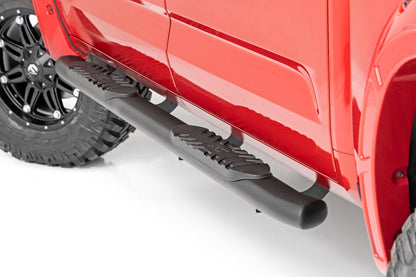 Rough Country 21014 Oval Nerf Steps | Crew Cab | Black | Toyota Tundra 2WD/4WD (2022-2025)