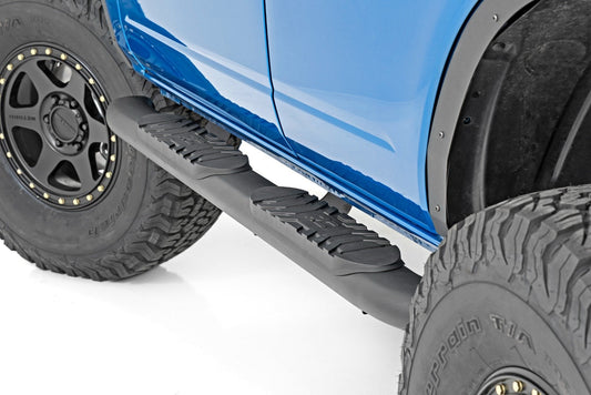 Rough Country 21011 Oval Nerf Step | 4-Door | Black | Ford Bronco 4WD (2021-2025)