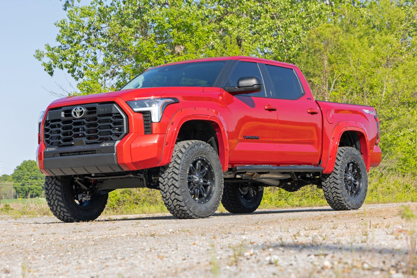 Rough Country 21014 Oval Nerf Steps | Crew Cab | Black | Toyota Tundra 2WD/4WD (2022-2025)