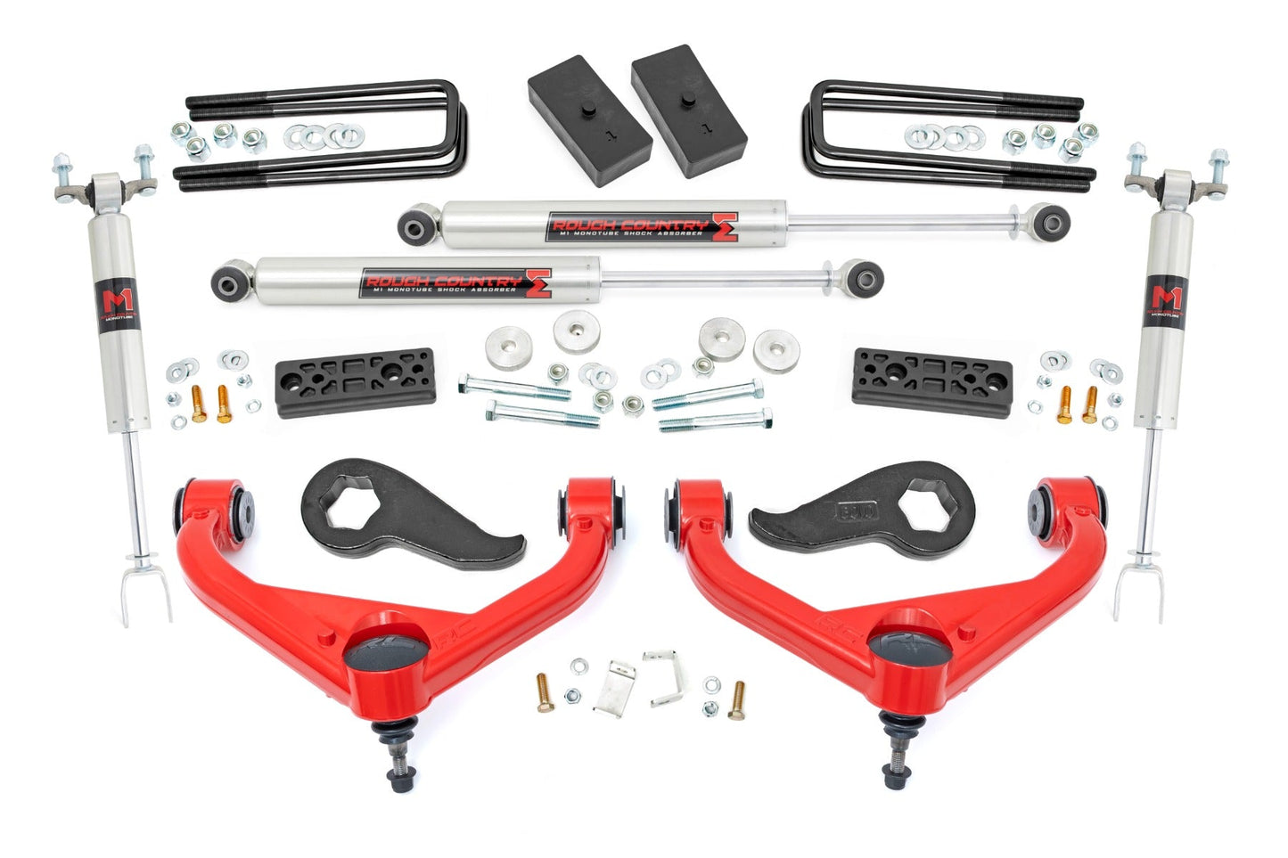Rough Country 97740RED 3 Inch Lift Kit | UCAs | M1 | w/ Overloads | Chevy/GMC 2500HD/3500HD (20-25)