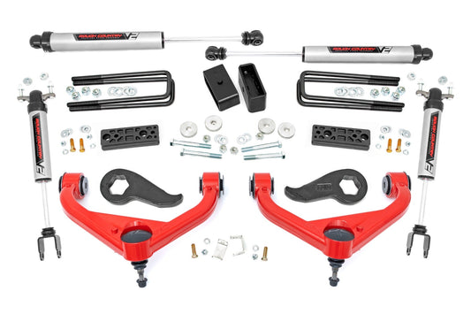 Rough Country 95670RED 3 Inch Lift Kit | UCAs | V2 | Chevy/GMC Sierra 3500 HD/Silverado 3500 HD (20-25)