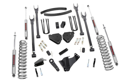 Rough Country 578.20 6 Inch Lift Kit | Gas | 4-Link | No OVLDS | Ford F-250/F-350 Super Duty (05-07)