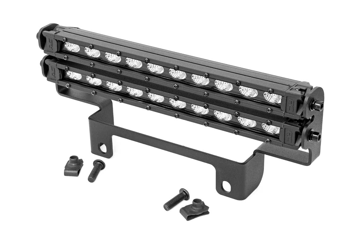 Rough Country 92004 LED Light Kit | Bumper Mount | 10" Black Slimline Pair | Honda Pioneer 1000