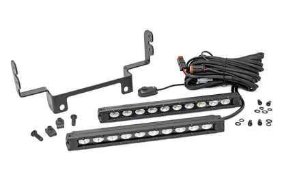 Rough Country 92004 LED Light Kit | Bumper Mount | 10" Black Slimline Pair | Honda Pioneer 1000