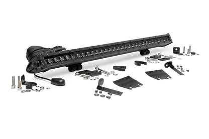 Rough Country 70054 LED Light Kit | Hood Mount | 30" Black Single Row | Jeep Gladiator JT/Wrangler JL (18-25)