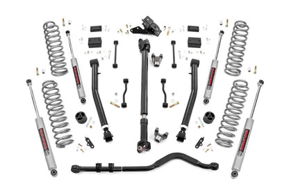 Rough Country 65531 3.5 Inch Lift Kit | Adj Lower | FR D/S | Jeep Wrangler Unlimited 4WD (18-23)