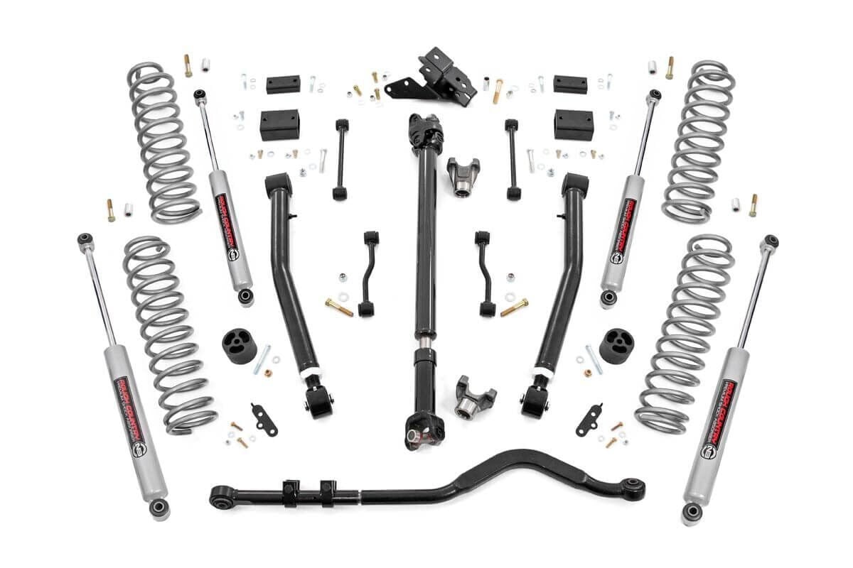 Rough Country 91630 3.5 Inch Lift Kit | Adj Lower | FR D/S | Jeep Wrangler Unlimited 4WD (24-25)
