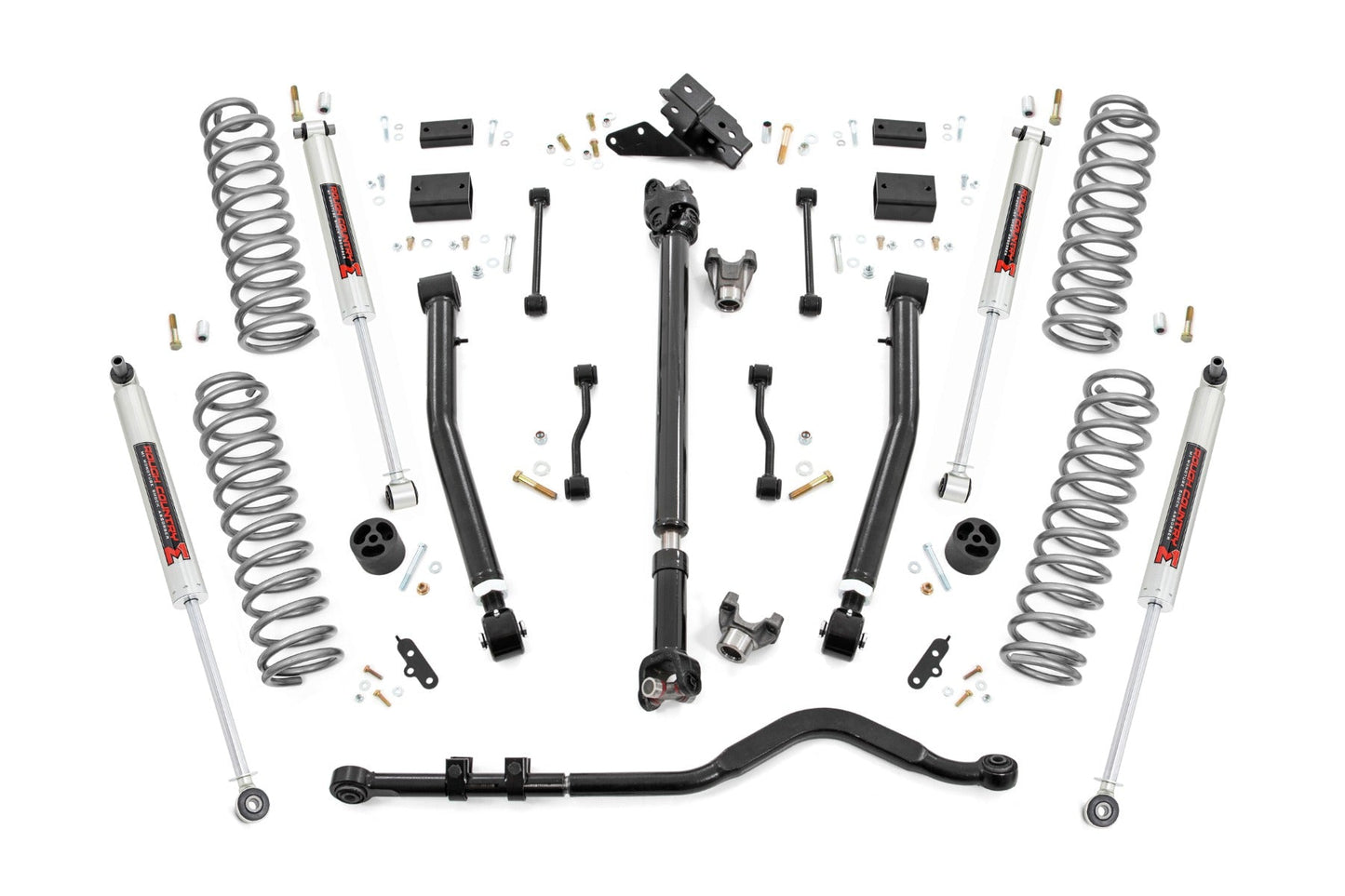 Rough Country 69140 3.5 Inch Lift Kit | Adj Lower | FR D/S | M1 | Jeep Wrangler Unlimited Rubicon (18-23)