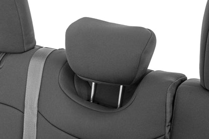 Rough Country 91010 Seat Covers | Front and Rear | Jeep Wrangler Unlimited 4WD (2018-2025)
