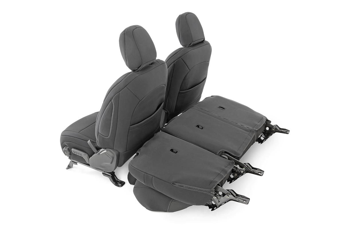 Rough Country 91010 Seat Covers | Front and Rear | Jeep Wrangler Unlimited 4WD (2018-2025)