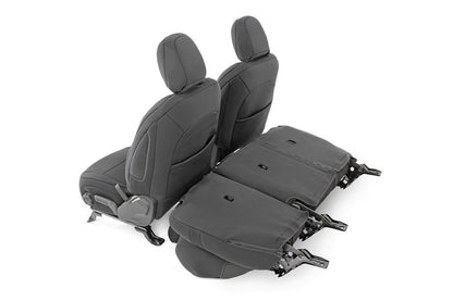 Rough Country 91010 Seat Covers | Front and Rear | Jeep Wrangler Unlimited 4WD (2018-2025)