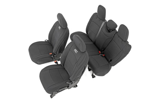 Rough Country 91010 Seat Covers | Front and Rear | Jeep Wrangler Unlimited 4WD (2018-2025)