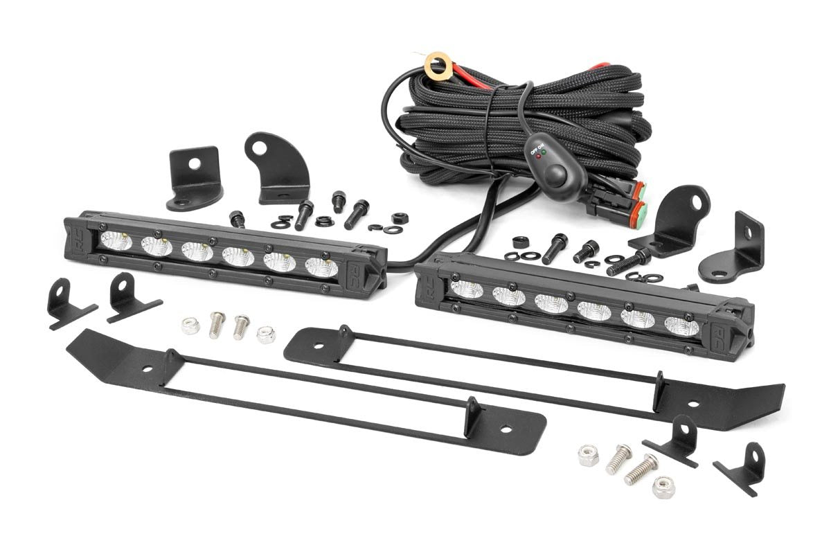 Rough Country 70783 Dual 6in LED Grille Kit | Black Slimline | Ram 1500 2WD/4WD (2019-2024)