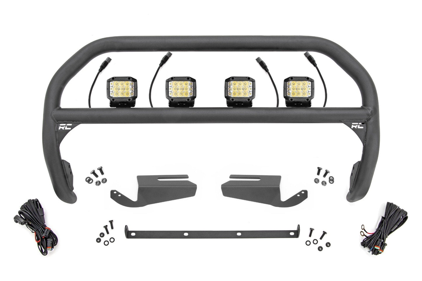 Rough Country 51105 Nudge Bar | 3 Inch Wide Angle Led (x4) | Oe Modular Steel | Ford Bronco (21-25)