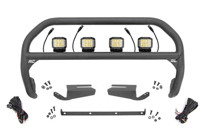 Rough Country 51105 Nudge Bar | 3 Inch Wide Angle Led (x4) | Oe Modular Steel | Ford Bronco (21-25)