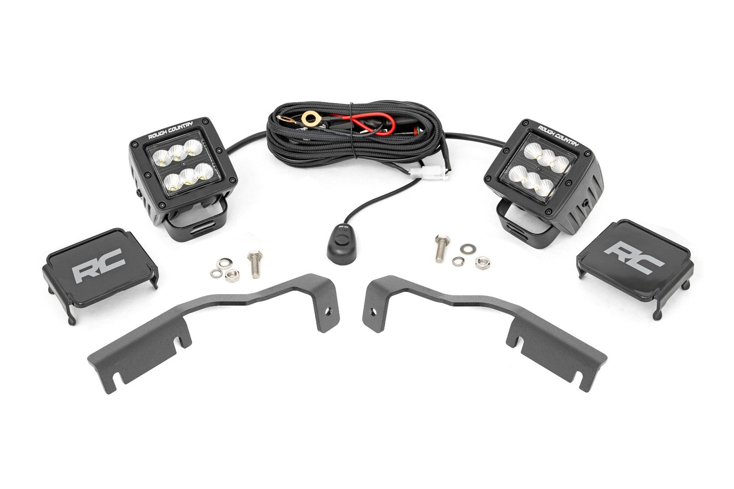 Rough Country 71065 LED Light Kit | Ditch Mount | 2" Black Pair | Flood | Nissan Frontier (22-25)
