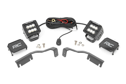 Rough Country 71065 LED Light Kit | Ditch Mount | 2" Black Pair | Flood | Nissan Frontier (22-25)