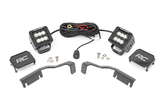 Rough Country 71065 LED Light Kit | Ditch Mount | 2" Black Pair | Flood | Nissan Frontier (22-25)
