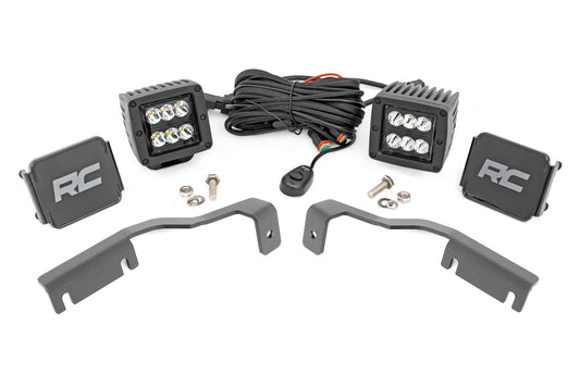Rough Country 71064 LED Light Kit | Ditch Mount | 2" Black Pair | Spot | Nissan Frontier (22-25)