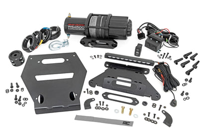 Rough Country 92063 LED Light | Winch Mount | RS4500S | 10" Black Slimline | Polaris RZR Pro R