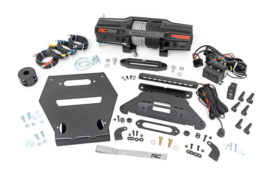 Rough Country 92064 LED Light | Winch Mount | RS6500S | 10" Black Slimline | Polaris RZR Pro R