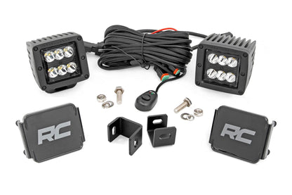 Rough Country 71071 LED Light Kit | Ditch Mount | 2" Black Pair | Spot | Toyota Tundra (22-25)
