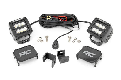 Rough Country 71072 LED Light Kit | Ditch Mount | 2" Black Pair | Flood | Toyota Tundra (22-25)