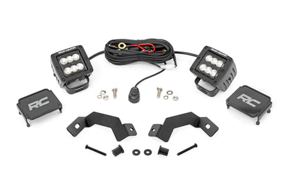 Rough Country 72113 LED Light Kit | Ditch Mount | 2" Black Pair | Flood | Toyota Land Cruiser (24-25)