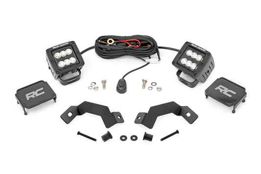Rough Country 72113 LED Light Kit | Ditch Mount | 2" Black Pair | Flood | Toyota Land Cruiser (24-25)