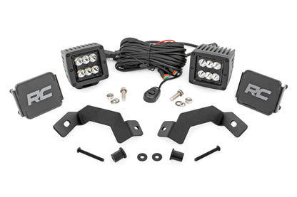 Rough Country 72112 LED Light Kit | Ditch Mount | 2" Black Pair | Spot | Toyota Land Cruiser (24-25)