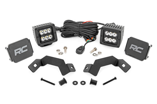 Rough Country 72112 LED Light Kit | Ditch Mount | 2" Black Pair | Spot | Toyota Land Cruiser (24-25)