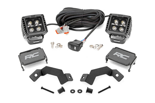 Rough Country 72114 LED Light Kit | Ditch Mount | 2" Black Pair | White DRL | Toyota Land Cruiser (24-25)