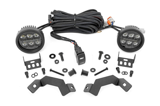 Rough Country 72117 LED Light Kit | Ditch Mount | Black Series Round | 3.5 Inch | Amber DRL | Toyota LandCruiser (2024)