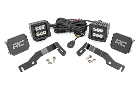 Rough Country 72101 LED Light Kit | Ditch Mount | 2" Black Pair | Spot | Toyota Tacoma (24-25)
