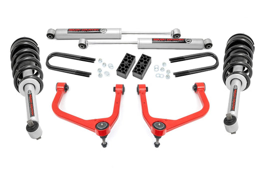 Rough Country 110431RED 3.5 Inch Lift Kit | N3 Struts | Chevy Silverado 1500 2WD/4WD (2025-2026)