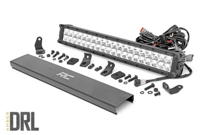 Rough Country 70920DA 20 Inch Chrome Series LED Light Bar | Dual Row | Amber DRL