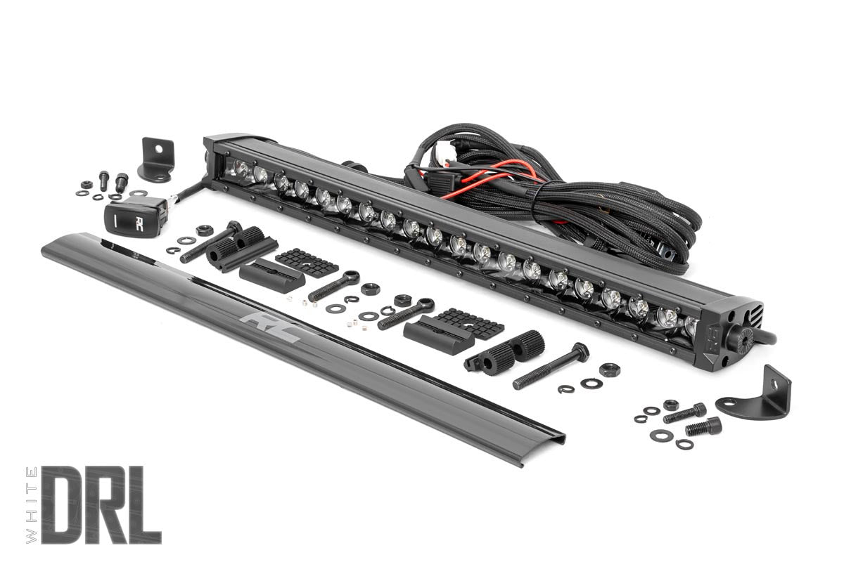 Rough Country 70720BLDRLA 20 Inch Black Series LED Light Bar | Single Row | Amber DRL