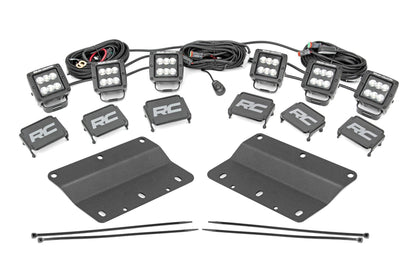 Rough Country 51085 LED Light Kit | Fog Mount | Triple 2" Black Pair | Spot | Ford Bronco (21-25)