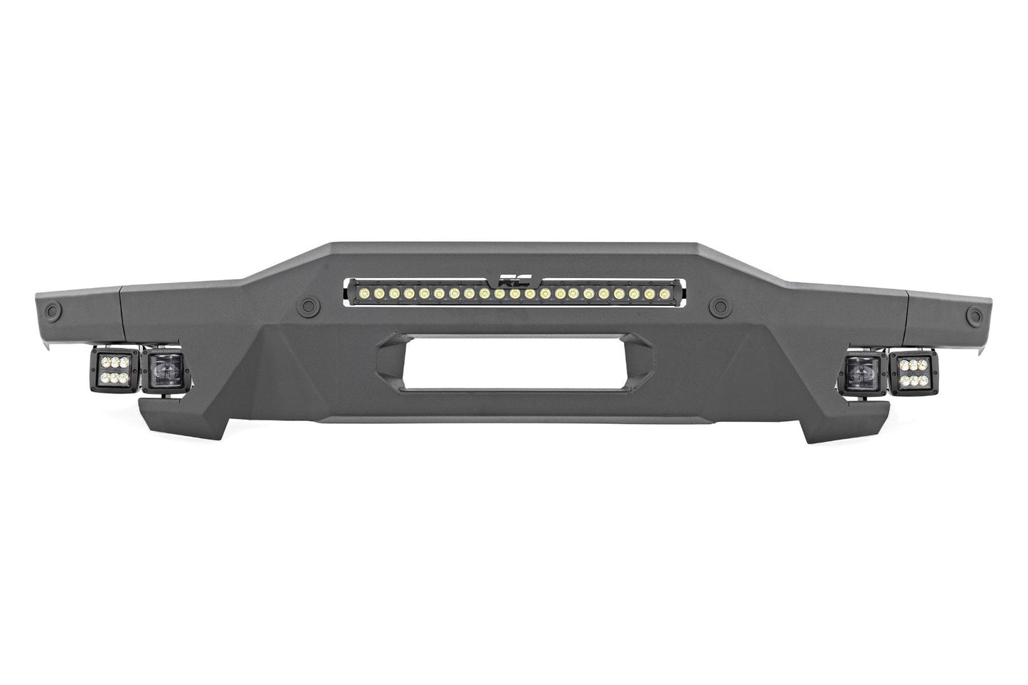 Rough Country 51084 Front Bumper | Modular | Stubby Wings | Flood | Fog | Ford Bronco 4WD (21-25)