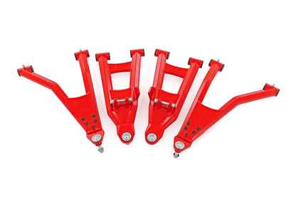 Rough Country 93174RED Red Aluminum Control Arms | 2" Forward Offset | Polaris Ranger XP 1000