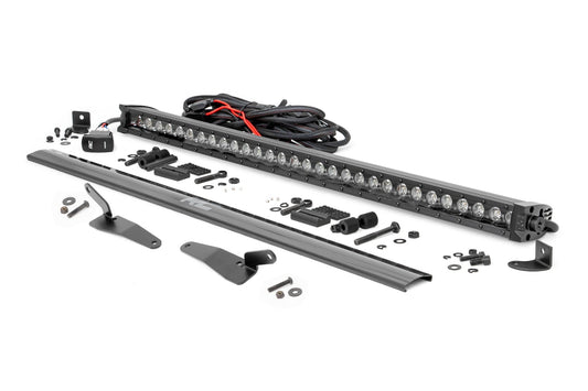 Rough Country 93161 30" Single Row Light Mount | Front | Black Series | White DRL | Polaris RZR Turbo R